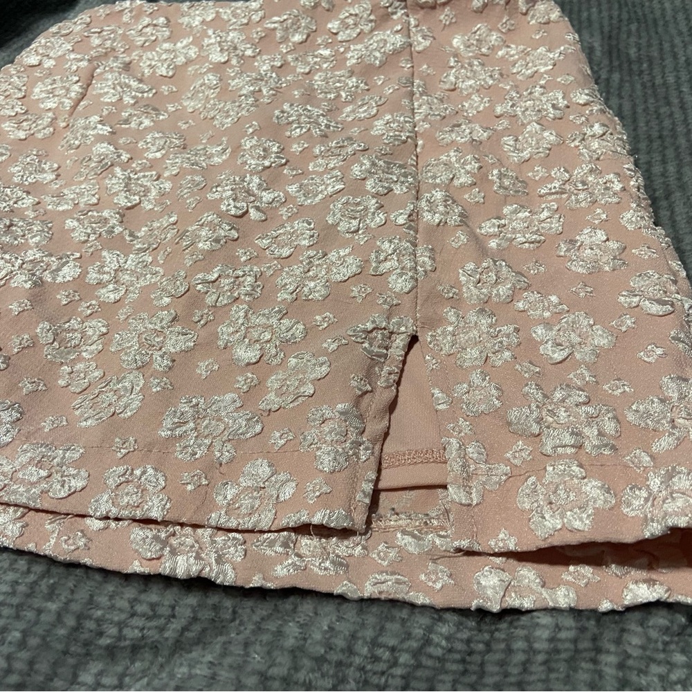 Pink floral skirt